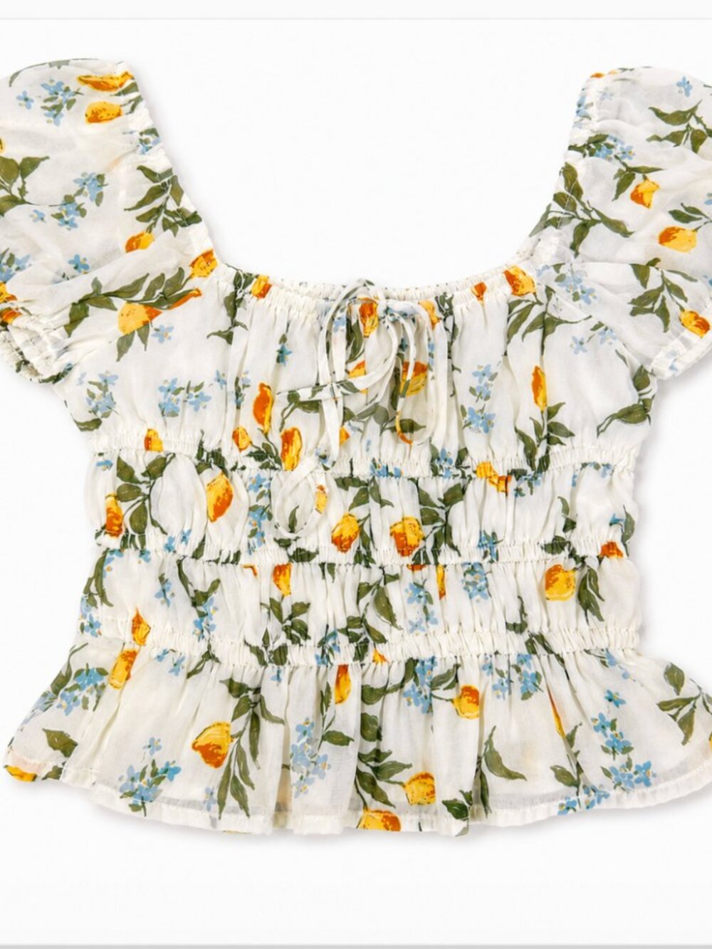 Floral Puff Sleeve Cottagecore Top | Cream Milkmaid Blouse